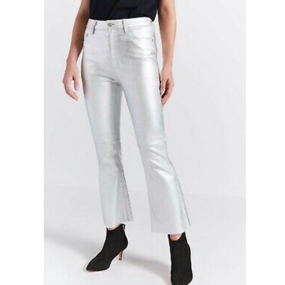 Current/Elliott High Waist Leather Kick Jean